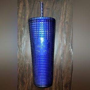 🥤NWT! Starbucks Blue Glitter Grid Tumbler